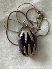 MaxSold Auction: Sterling Silver Necklace with Large Amethyst Pendant - Oakville (Ontario, Canada) PARTNER MANAGED Estate Sale Online Auction - Lakeshore Road West