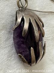 MaxSold Auction: Sterling Silver Necklace with Large Amethyst Pendant - Oakville (Ontario, Canada) PARTNER MANAGED Estate Sale Online Auction - Lakeshore Road West