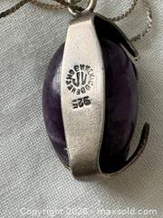 MaxSold Auction: Sterling Silver Necklace with Large Amethyst Pendant - Oakville (Ontario, Canada) PARTNER MANAGED Estate Sale Online Auction - Lakeshore Road West