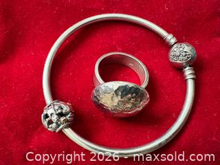 MaxSold Auction: Sterling Silver Ring and Pandora Heart Bangle Bracelet - Oakville (Ontario, Canada) PARTNER MANAGED Estate Sale Online Auction - Lakeshore Road West