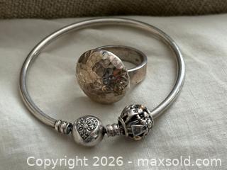 MaxSold Auction: Sterling Silver Ring and Pandora Heart Bangle Bracelet - Oakville (Ontario, Canada) PARTNER MANAGED Estate Sale Online Auction - Lakeshore Road West