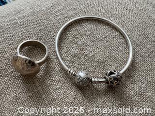 MaxSold Auction: Sterling Silver Ring and Pandora Heart Bangle Bracelet - Oakville (Ontario, Canada) PARTNER MANAGED Estate Sale Online Auction - Lakeshore Road West