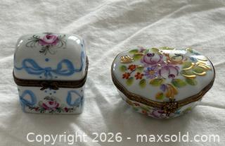 MaxSold Auction: Two Limoges Hand Painted Boxes: One with Two Perfume Bottles Inside. Signed. - Oakville (Ontario, Canada) PARTNER MANAGED Estate Sale Online Auction - Lakeshore Road West