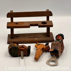 MaxSold Auction: Vintage Anri Hand Carved Wooden Bar Set - Oakville (Ontario, Canada) PARTNER MANAGED Estate Sale Online Auction - Lakeshore Road West