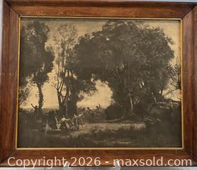 MaxSold Auction: Vintage Camille Corot Dance of the Nymphs Lithograph Print in Antique Wood Frame  - Oakville (Ontario, Canada) PARTNER MANAGED Estate Sale Online Auction - Lakeshore Road West
