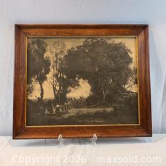 MaxSold Auction: Vintage Camille Corot Dance of the Nymphs Lithograph Print in Antique Wood Frame  - Oakville (Ontario, Canada) PARTNER MANAGED Estate Sale Online Auction - Lakeshore Road West