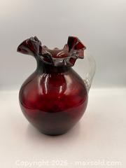 MaxSold Auction: Vintage Fenton Cranberry Coin Dot Glass Pitcher   - Oakville (Ontario, Canada) PARTNER MANAGED Estate Sale Online Auction - Lakeshore Road West