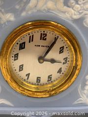 MaxSold Auction: Vintage Jasperware Pale Blue Mantle Clock. Circa 1930s - Oakville (Ontario, Canada) PARTNER MANAGED Estate Sale Online Auction - Lakeshore Road West