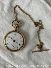 MaxSold Auction: Waltham Gold Filled Pocket Watch with Gold Plated Fob. Circa 1908 - Oakville (Ontario, Canada) PARTNER MANAGED Estate Sale Online Auction - Lakeshore Road West