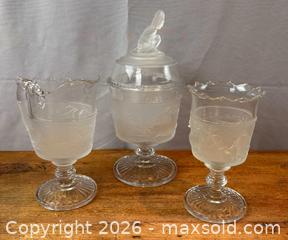 MaxSold Auction: "Westward Ho" Pattern Cream and Sugar and covered Dish *Companion to Lot 257 and Lot 261   - Oakville (Ontario, Canada) PARTNER MANAGED Estate Sale Online Auction - Lakeshore Road West