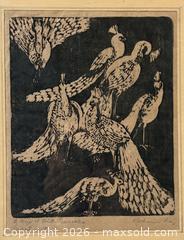 MaxSold Auction: "White Peacocks"  Signed Woodcut by Listed Canadian artist Katherine Day (1889-1976) - Oakville (Ontario, Canada) PARTNER MANAGED Estate Sale Online Auction - Lakeshore Road West