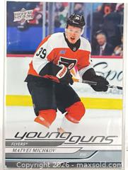 MaxSold Auction: Lot of 4 Upper Deck Hockey Trading Cards — Michkov, Daccord, Beniers, Zegras - Cobourg (Ontario, Canada) SELLER MANAGED Reseller Online Auction - Elgin Street West