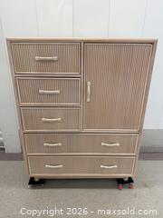 MaxSold Auction: 1980s Rattan Highboy Chest of Drawers - Toronto (Ontario, Canada) PARTNER MANAGED Estate Sale Online Auction -  Esander Drive (STORAGE)