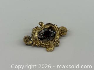 MaxSold Auction: Antique Victorian Garnet + Seed Pearl Gold Plated Brooch - Toronto (Ontario, Canada) PARTNER MANAGED Estate Sale Online Auction -  Esander Drive (STORAGE)