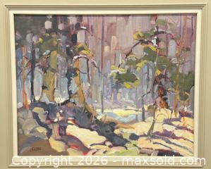 MaxSold Auction: MCM Signed Canadian Abstract Landscape Oil on Masonite Painting  - Toronto (Ontario, Canada) PARTNER MANAGED Estate Sale Online Auction -  Esander Drive (STORAGE)