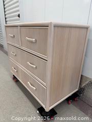 MaxSold Auction: Vintage 1980s Rattan 4-Drawer Lowboy Dresser - Toronto (Ontario, Canada) PARTNER MANAGED Estate Sale Online Auction -  Esander Drive (STORAGE)