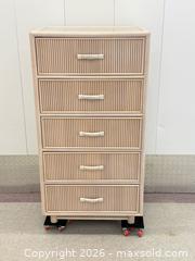 MaxSold Auction: Vintage c.1980s Rattan Highboy 5-Drawer Chest - Toronto (Ontario, Canada) PARTNER MANAGED Estate Sale Online Auction -  Esander Drive (STORAGE)