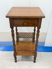 MaxSold Auction: Vintage Walnut One Drawer Lamp Table  - Toronto (Ontario, Canada) PARTNER MANAGED Estate Sale Online Auction -  Esander Drive (STORAGE)