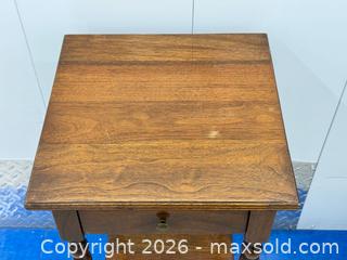 MaxSold Auction: Vintage Walnut One Drawer Lamp Table  - Toronto (Ontario, Canada) PARTNER MANAGED Estate Sale Online Auction -  Esander Drive (STORAGE)