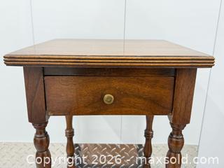 MaxSold Auction: Vintage Walnut One Drawer Lamp Table  - Toronto (Ontario, Canada) PARTNER MANAGED Estate Sale Online Auction -  Esander Drive (STORAGE)