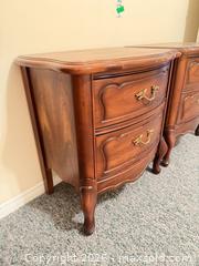 MaxSold Auction: Pair of Traditional Veneer Side Tables / Nightstands C - Barrie (Ontario, Canada) Downsizing Online Auction - Wessenger Drive