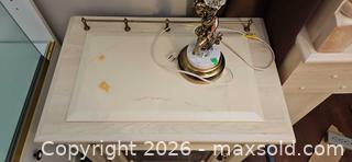 MaxSold Auction: Pair of Wood Veneered Side Tables with Cabinet, Brass Hardware C - Barrie (Ontario, Canada) Downsizing Online Auction - Wessenger Drive