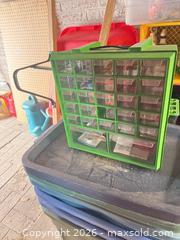 MaxSold Auction: Plastic Stackable Storage Totes & Small Parts Drawer Organizer A - Barrie (Ontario, Canada) Downsizing Online Auction - Wessenger Drive