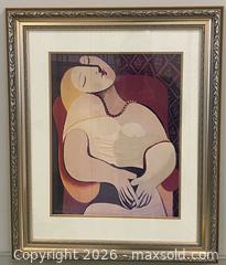 MaxSold Auction: Framed Print of Pablo Picasso's Abstract Painting "The Dream Le Reve) Gilded Frame - St. Catharines (Ontario, Canada) SELLER MANAGED Estate Sale Online Auction - Monique Crescent