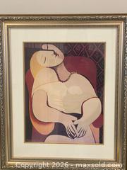 MaxSold Auction: Framed Print of Pablo Picasso's Abstract Painting "The Dream Le Reve) Gilded Frame - St. Catharines (Ontario, Canada) SELLER MANAGED Estate Sale Online Auction - Monique Crescent