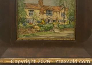 MaxSold Auction: Original Listed British/Canadian Artist Maria Hampshire Eaton (1862-1944) Andrew Marvell's House Watercolour and Gouache on Iverite - St. Catharines (Ontario, Canada) SELLER MANAGED Estate Sale Online Auction - Monique Crescent
