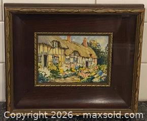 MaxSold Auction: Original Listed British/Canadian Artist Maria Hampshire Eaton (1862-1944) Anne Hathaway's Cottage Watercolour and Gouache on Iverite - St. Catharines (Ontario, Canada) SELLER MANAGED Estate Sale Online Auction - Monique Crescent