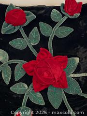 MaxSold Auction: Rare Beautiful Vintage Black Velvet Punch Needle Pillow Red Roses Victorian Style - St. Catharines (Ontario, Canada) SELLER MANAGED Estate Sale Online Auction - Monique Crescent