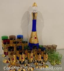 MaxSold Auction: Stunning Vintage Italian Gold Plated Hand Painted Decanter Glassware Set - St. Catharines (Ontario, Canada) SELLER MANAGED Estate Sale Online Auction - Monique Crescent