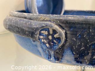 MaxSold Auction: Vintage Cobalt Blue Pottery Stoneware Serving Drip Glaze  - St. Catharines (Ontario, Canada) SELLER MANAGED Estate Sale Online Auction - Monique Crescent
