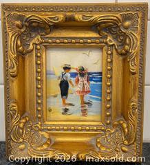 MaxSold Auction: Vintage Youth Holding Hands at the Beach in Prestine Gold Gilded Frame - St. Catharines (Ontario, Canada) SELLER MANAGED Estate Sale Online Auction - Monique Crescent