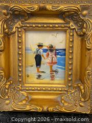 MaxSold Auction: Vintage Youth Holding Hands at the Beach in Prestine Gold Gilded Frame - St. Catharines (Ontario, Canada) SELLER MANAGED Estate Sale Online Auction - Monique Crescent