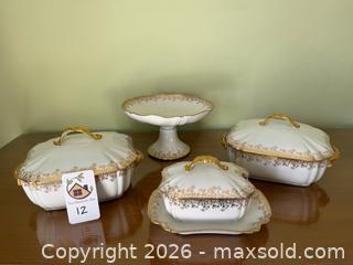 MaxSold Auction: 4 Lanternier & Co. Serving Pieces, Limoges, Frances - Oakland (California, USA) PARTNER MANAGED Estate Sale Online Auction - Monterey Blvd