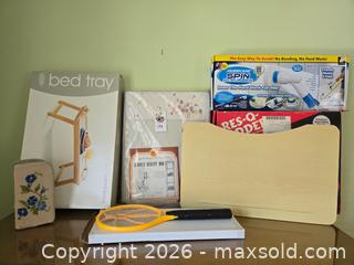 MaxSold Auction: Bed Tray, emergency ladder, hanging fabric closet shelf, lap desk scrub brush, bug zapper racket - Oakland (California, USA) PARTNER MANAGED Estate Sale Online Auction - Monterey Boulevard