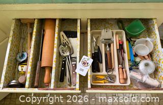 MaxSold Auction: Drawer of Kitchen Utensils #2 - Oakland (California, USA) PARTNER MANAGED Estate Sale Online Auction - Monterey Boulevard