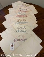MaxSold Auction: Hand-Embroidered Weekday Flour Sack Towels - Oakland (California, USA) PARTNER MANAGED Estate Sale Online Auction - Monterey Boulevard
