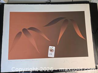 MaxSold Auction: Kozo Inoue Abstract Screen Print (8/75), 1976 - Oakland (California, USA) PARTNER MANAGED Estate Sale Online Auction - Monterey Boulevard