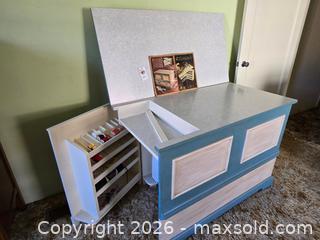 MaxSold Auction: Sewing Center Chest & Fold- Out Table (sewing machine and contents not included) - Oakland (California, USA) PARTNER MANAGED Estate Sale Online Auction - Monterey Boulevard