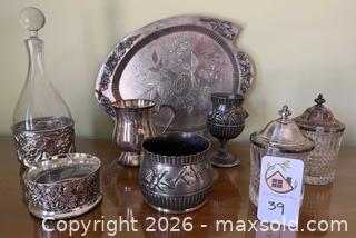 MaxSold Auction: Vintage Silverplate, Metal, & Glass Serving Collection - Oakland (California, USA) PARTNER MANAGED Estate Sale Online Auction - Monterey Boulevard