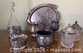 MaxSold Auction: Vintage Silverplate, Metal, & Glass Serving Collection - Oakland (California, USA) PARTNER MANAGED Estate Sale Online Auction - Monterey Boulevard