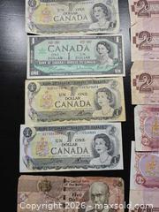 MaxSold Auction: Canada $1 & $2 Banknotes Lot – Queen Elizabeth II + Bahamas $5 - Vancouver (British Columbia, Canada) SELLER MANAGED Reseller Online Auction - East 7th Avenue (STORAGE)