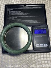 MaxSold Auction: Natural Nephrite Jade Green Bangle Bracelet, 63mm - Vancouver (British Columbia, Canada) SELLER MANAGED Reseller Online Auction - East 7th Avenue (STORAGE)