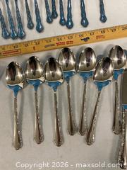 MaxSold Auction: Oneida USA Blue Accent Flatware Set - Vancouver (British Columbia, Canada) SELLER MANAGED Reseller Online Auction - East 7th Avenue (STORAGE)