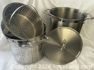 MaxSold Auction: All-Clad 16 qt 4-Piece Stainless Steel Multi-Pot - San Francisco (California, USA) SELLER MANAGED Downsizing Online Auction - Hudson Avenue