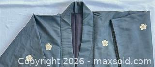 MaxSold Auction: Antique - Silk Full-Length Men's Japanese Kimono (komon or casual kimono) , Dark Slate Gray Silk with Floral Motif - San Francisco (California, USA) SELLER MANAGED Downsizing Online Auction - Hudson Avenue