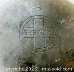 MaxSold Auction: Cast Iron Made in the USA: Griswold Chrome Plated #8 and Lodge — 1 Skillet, 1 Grill Pan, 1 Wok + Roasting Pan - San Francisco (California, USA) SELLER MANAGED Downsizing Online Auction - Hudson Avenue